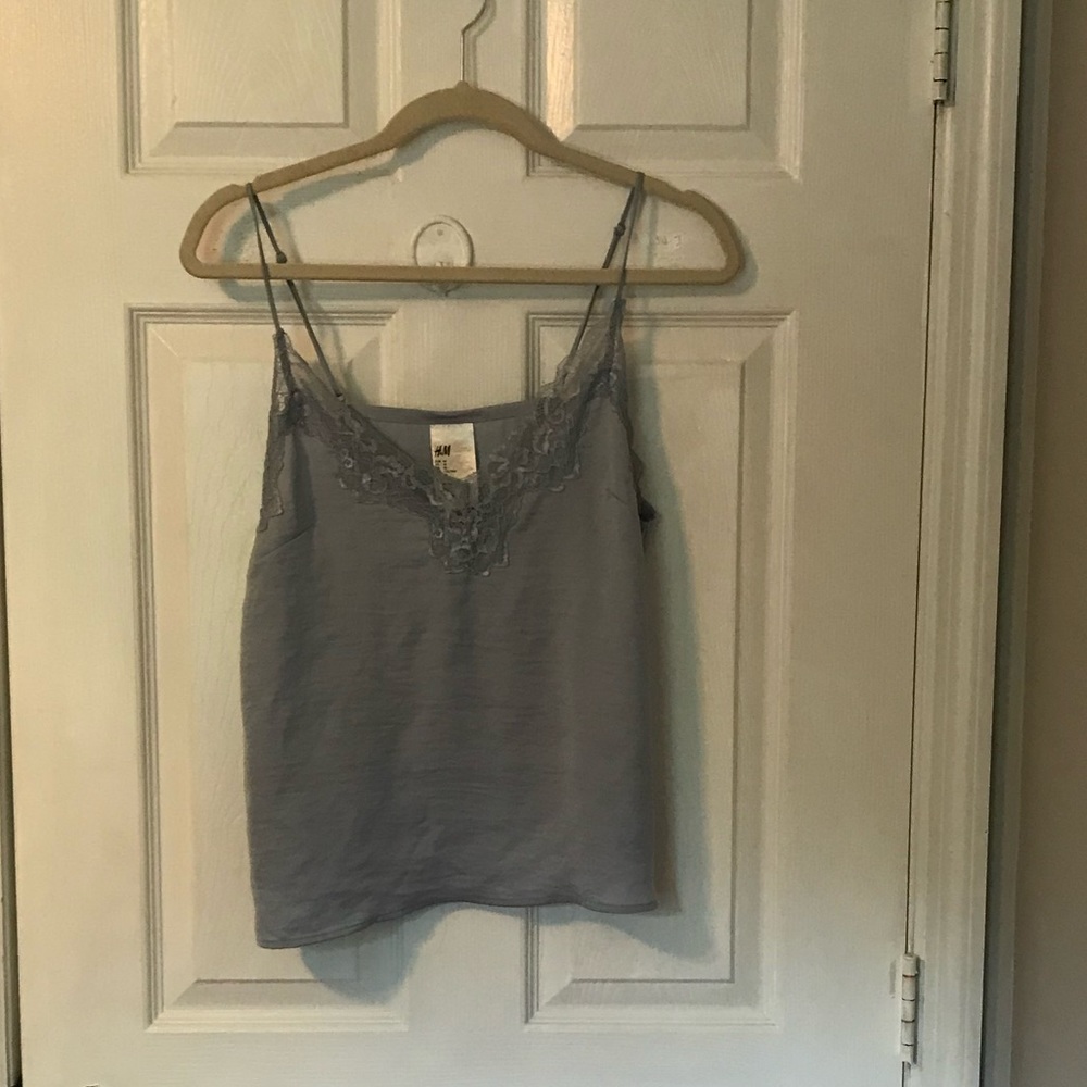 H&M Light Gray Lace Tank